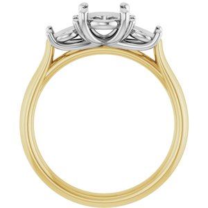 14K Yellow/White Gold 8x6 mm Oval Engagement Ring Mounting