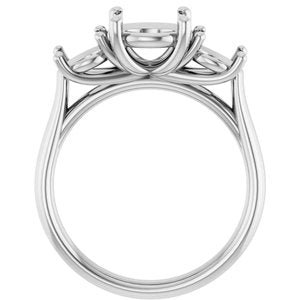 Platinum 8 mm Round Engagement Ring Mounting