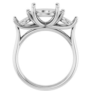 14K White Gold 10 mm Round Engagement Ring Mounting
