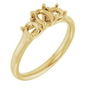 14K Yellow Gold 6x4 mm Oval Engagement Ring Mounting