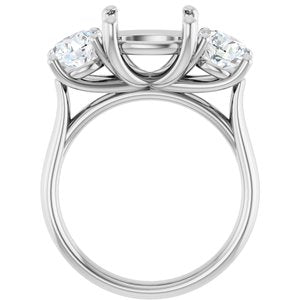 14K White Gold 9X9 mm Cushion 1 5/8  CTW Lab-Grown Diamond Semi-Set Engagement Ring