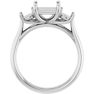 14K White Gold 6.5x6.5 mm Square Engagement Ring Mounting