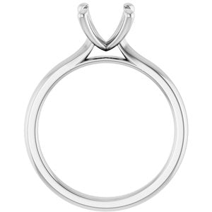 14K White Gold 7.4 mm Round Solitaire Engagement Ring Mounting