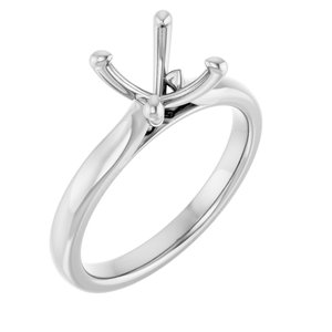 14K White Gold 7.4 mm Round Solitaire Engagement Ring Mounting