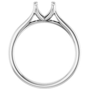 14K White Gold 6.5 mm Round Engagement Ring Mounting