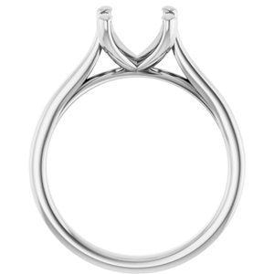 Platinum 8 mm Round Engagement Ring Mounting