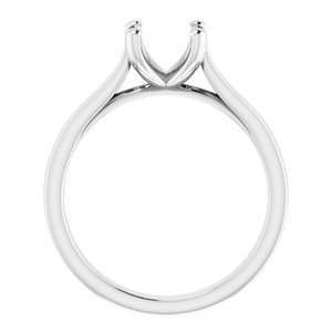18K White Gold 7 mm Round Engagement Ring Mounting
