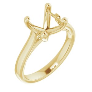 14K Yellow Gold 9 mm Round Engagement Ring Mounting