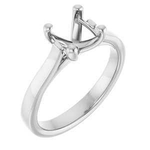 14K White Gold 7.4 mm Round Engagement Ring Mounting