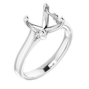 14K White Gold 8.8 mm Round Engagement Ring Mounting