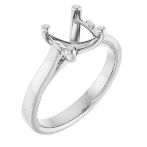 Platinum 8 mm Round Engagement Ring Mounting