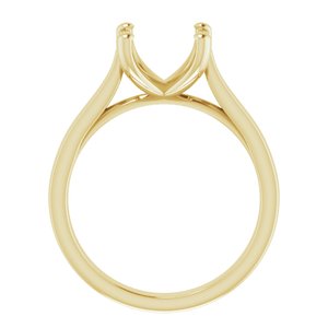 14K Yellow Gold 9 mm Round Engagement Ring Mounting