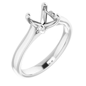 18K White Gold 7 mm Round Engagement Ring Mounting