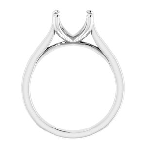 14K White Gold 8.8 mm Round Engagement Ring Mounting