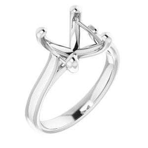 14K White Gold 11x9 mm Oval Engagement Ring Mounting