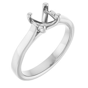 14K White Gold 6.5 mm Round Engagement Ring Mounting