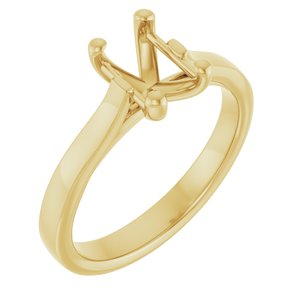 14K Yellow Gold 7x5 mm Emerald Engagement Ring Mounting