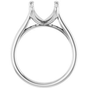 Sterling Silver 11x9 mm Emerald Engagement Ring Mounting