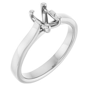 Platinum 6x4 mm Emerald Engagement Ring Mounting