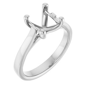 14K White Gold 6.5 mm Square Engagement Ring Mounting