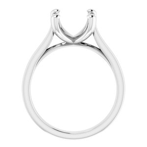 14K White Gold 11x9 mm Oval Engagement Ring Mounting