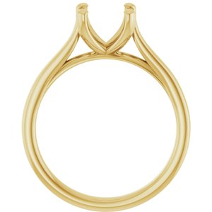 14K Yellow Gold 7 mm Cushion Engagement Ring Mounting