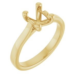 14K Yellow Gold 8x6 mm Oval Engagement Ring Mounting