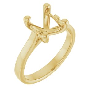 14K Yellow Gold 10x8 mm Oval Engagement Ring Mounting