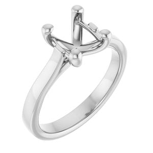 14K White Gold 9x7 mm Oval Engagement Ring Mounting