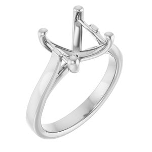 14K White Gold 7.5 mm Square Engagement Ring Mounting