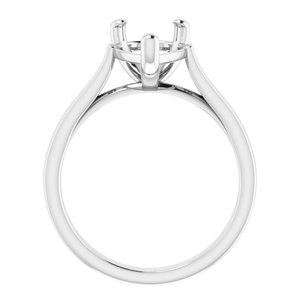 14K White Gold 12x8 mm Pear Engagement Ring Mounting