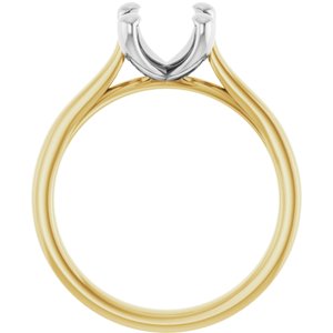 10K Yellow & White Gold 9x7 mm Oval Engagement Ring Mounting