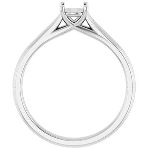 14K White Gold 5.2 mm Round Solitaire Engagement Ring Mounting 