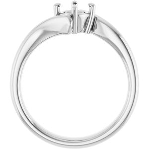 Sterling Silver  5.2 mm Round Solitaire Engagement Ring Mounting