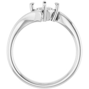 Platinum  6.5 mm Round Solitaire Engagement Ring Mounting