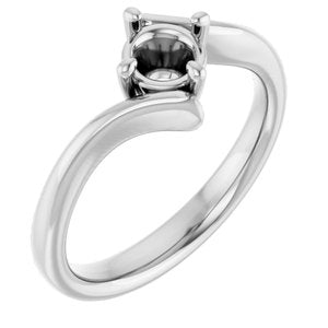 Sterling Silver  5.2 mm Round Solitaire Engagement Ring Mounting