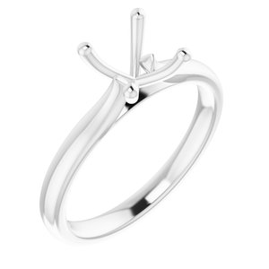 14K White Gold 5.8 mm Round Solitaire Engagement Ring Mounting