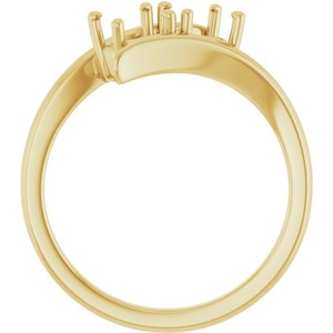 14K Yellow Gold 5.2 mm Round Two-Stone Engagement Ring Mounting 