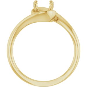 14K Yellow Gold 6.5 mm Round Engagement Ring Mounting