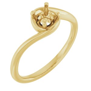 14K Yellow Gold 5.2 mm Round Engagement Ring Mounting