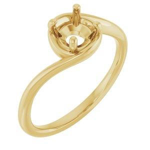 14K Yellow Gold 5.8 mm Round Engagement Ring Mounting