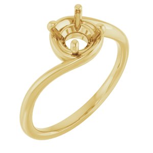 14K Yellow Gold 6.5 mm Round Engagement Ring Mounting