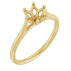 14K Yellow Gold 6.5 mm Round Engagement Ring Mounting