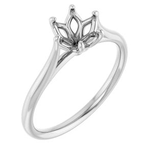 Platinum 6.5 mm Round Engagement Ring Mounting