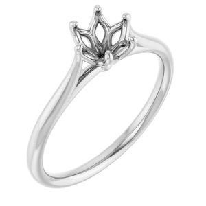 14K White Gold 5.8 mm Round Engagement Ring Mounting