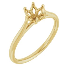 14K Yellow Gold 5.8 mm Round Engagement Ring Mounting