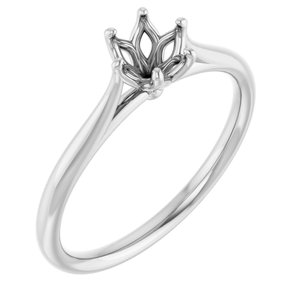 14K White Gold 5.2 mm Round Engagement Ring Mounting