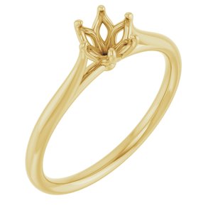 14K Yellow Gold 5.2 mm Round Engagement Ring Mounting