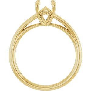 14K Yellow Gold 6.5 mm Round Solitaire Ring Mounting