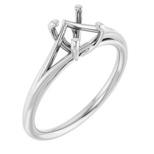 14K White Gold 6.5 mm Round Solitaire Ring Mounting